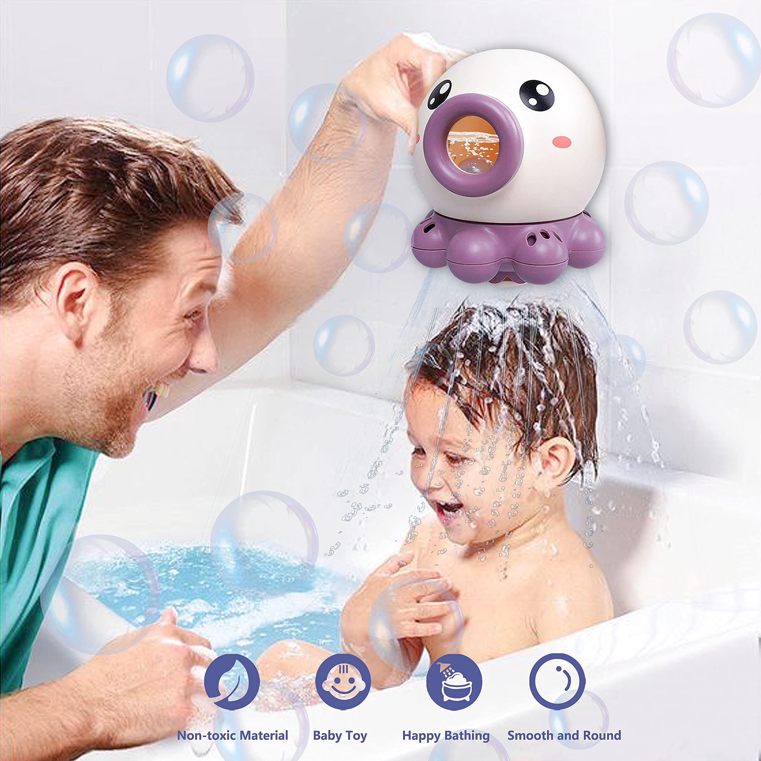 Octopus Fountain Bath Toy - Spinning Water Sprayer - Image 2