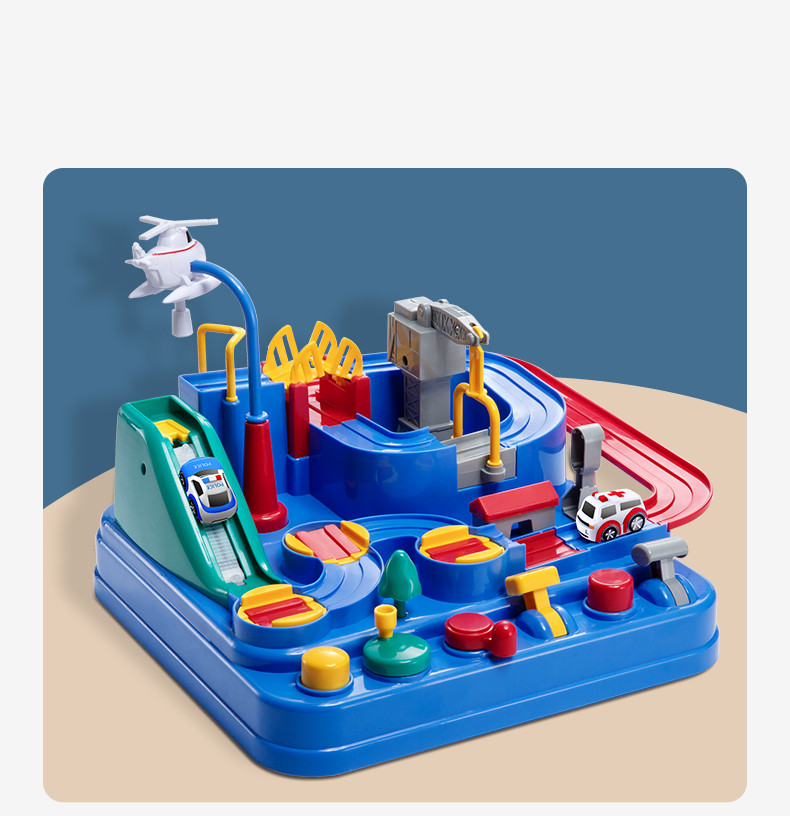 Parking Lot Car Track Playset with 3 Vehicles - Image 2