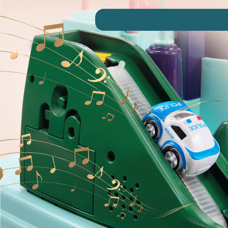 Parking Lot Car Track Playset with 3 Vehicles - Image 3